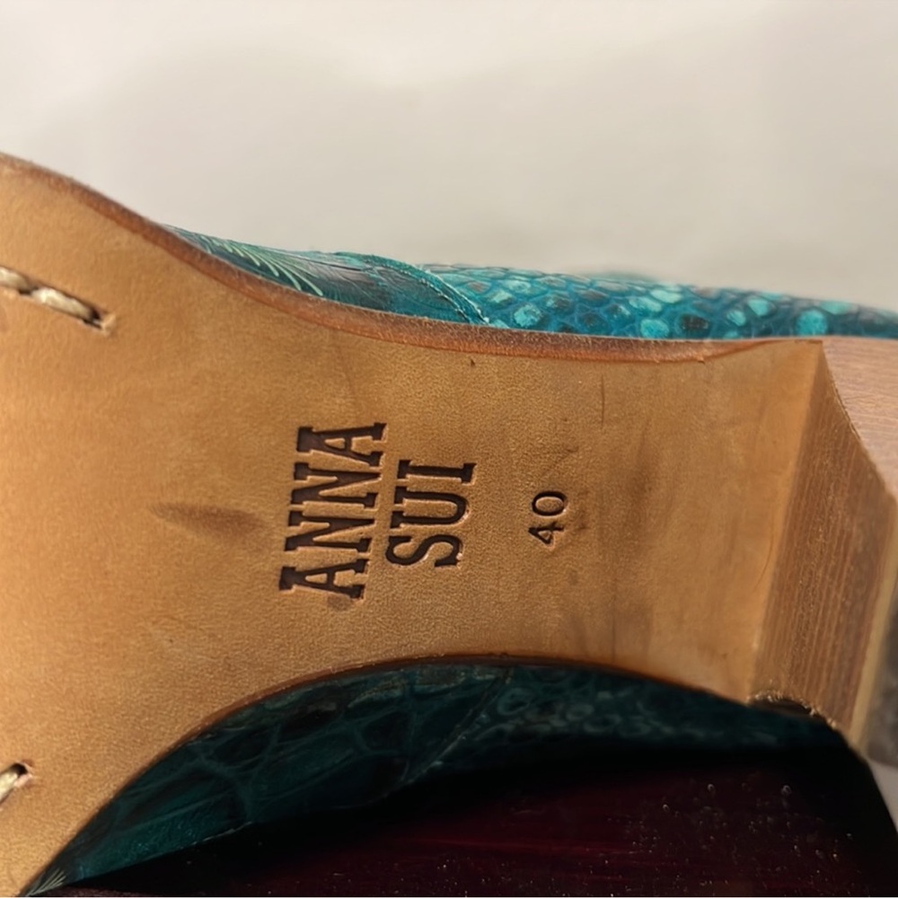 Rare Anna Sui Cowboy Boots - Butterfly design-size 40-turquoise-blue/green - Picture 4 of 4